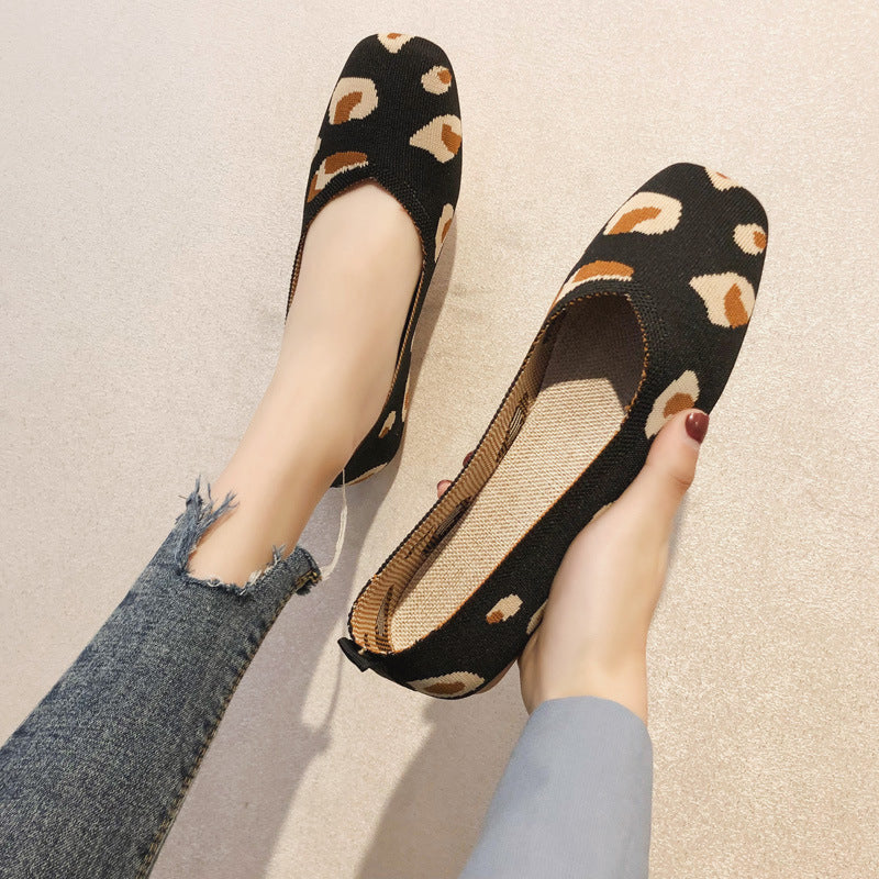 Mugrs™ Leopard Print Square Toe V-Cut Flats (Mugrs 2.0)