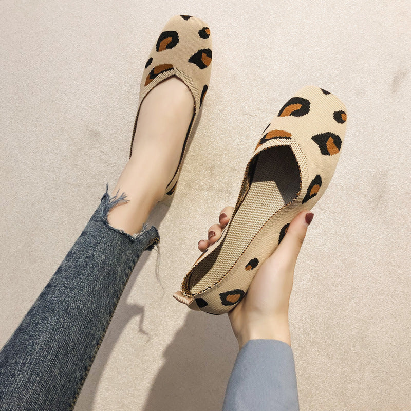 Mugrs™ Leopard Print Square Toe V-Cut Flats (Mugrs 2.0)