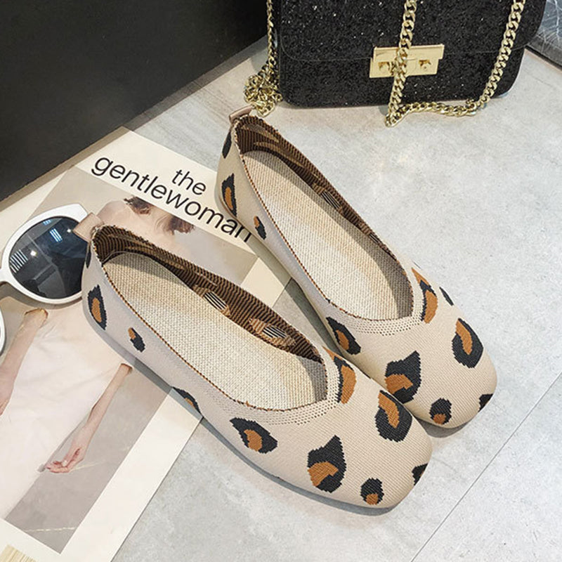 Mugrs™ Leopard Print Square Toe V-Cut Flats (Mugrs 2.0)