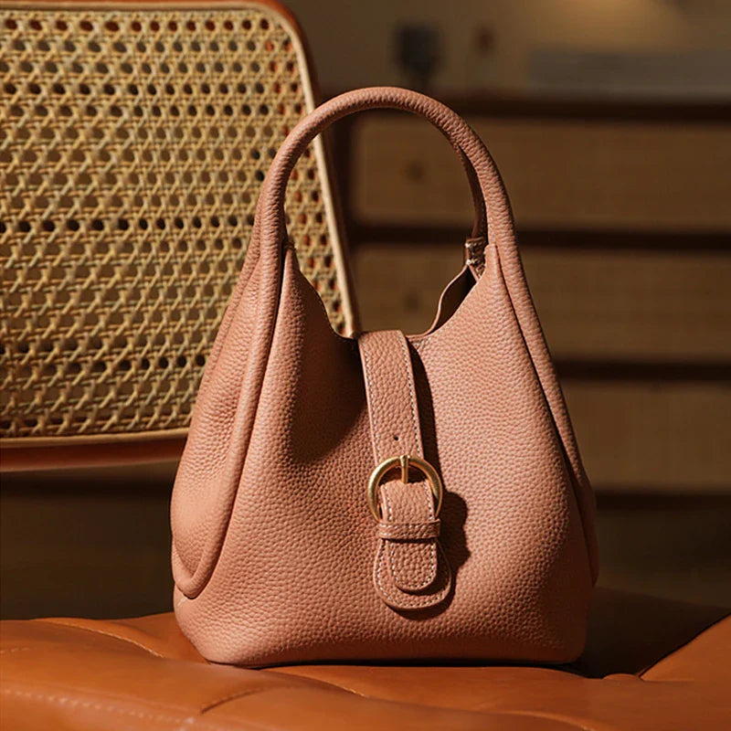 Mugrs™ Magnetic Buckle Leather Bucket Bag