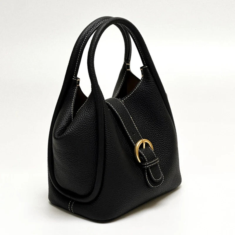 Mugrs™ Magnetic Buckle Leather Bucket Bag