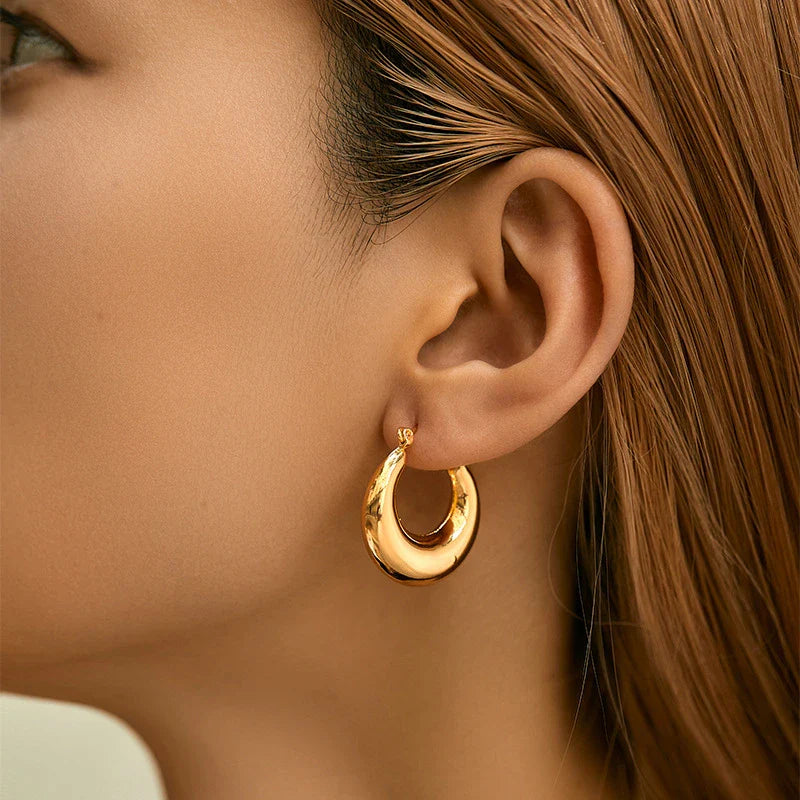 Mugrs™ 18K Gold Chunky Double Circle Hoop Earrings