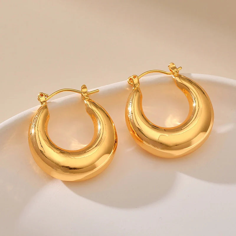 Mugrs™ 18K Gold Chunky Double Circle Hoop Earrings