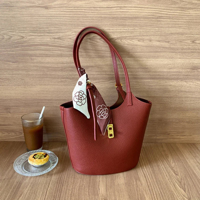 Mugrs™ Two Pieces Soft Leather Bucket Bag