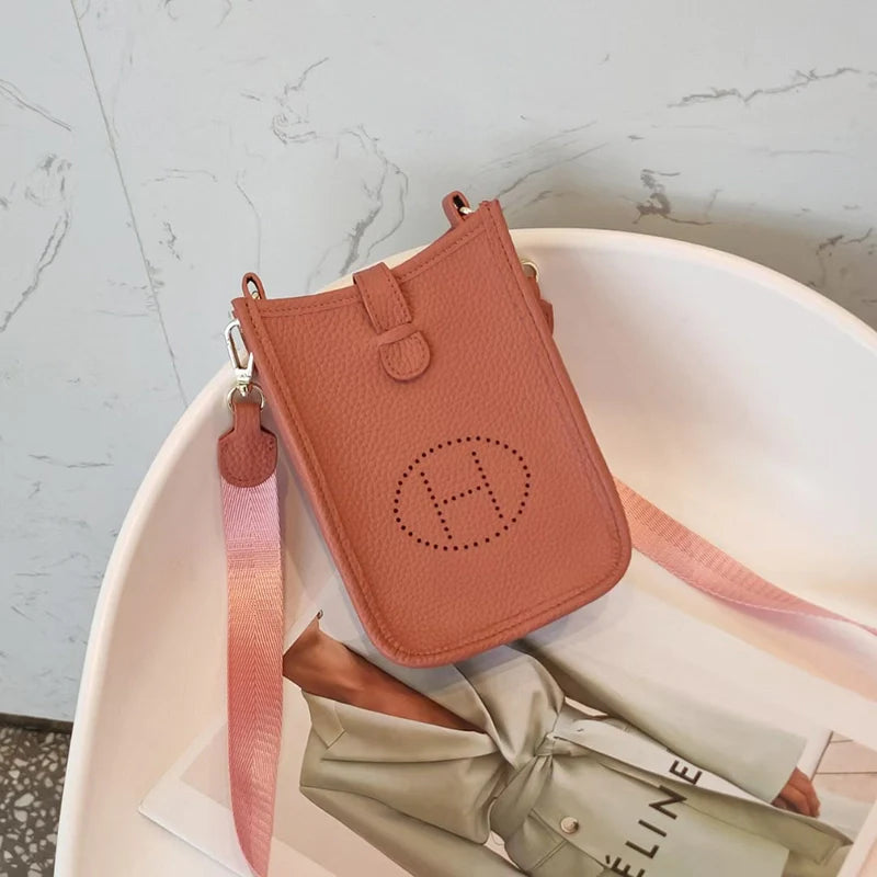 Trendy Soft Leather Crossbody Mobile Phone Bag