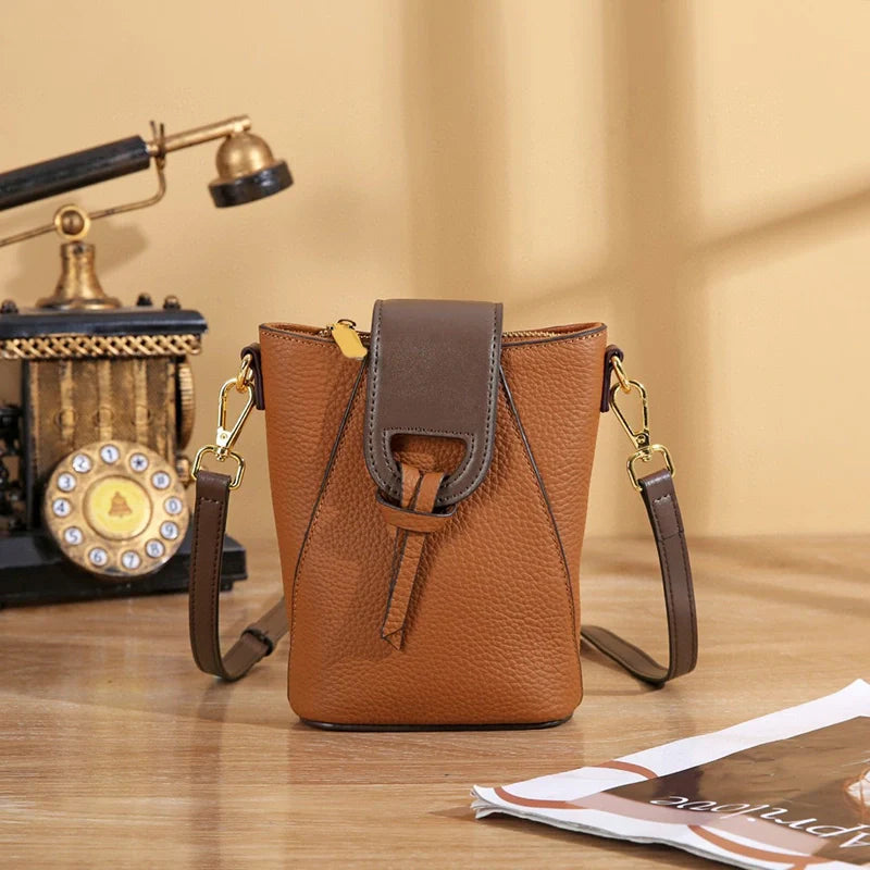 Mugrs™ Popper Leather Crossbody Phone Bag