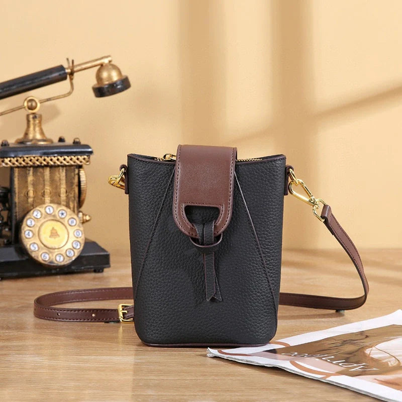 Mugrs™ Popper Leather Crossbody Phone Bag