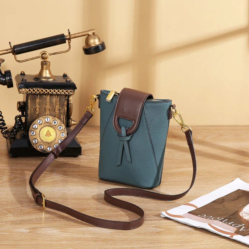 Mugrs™ Popper Leather Crossbody Phone Bag