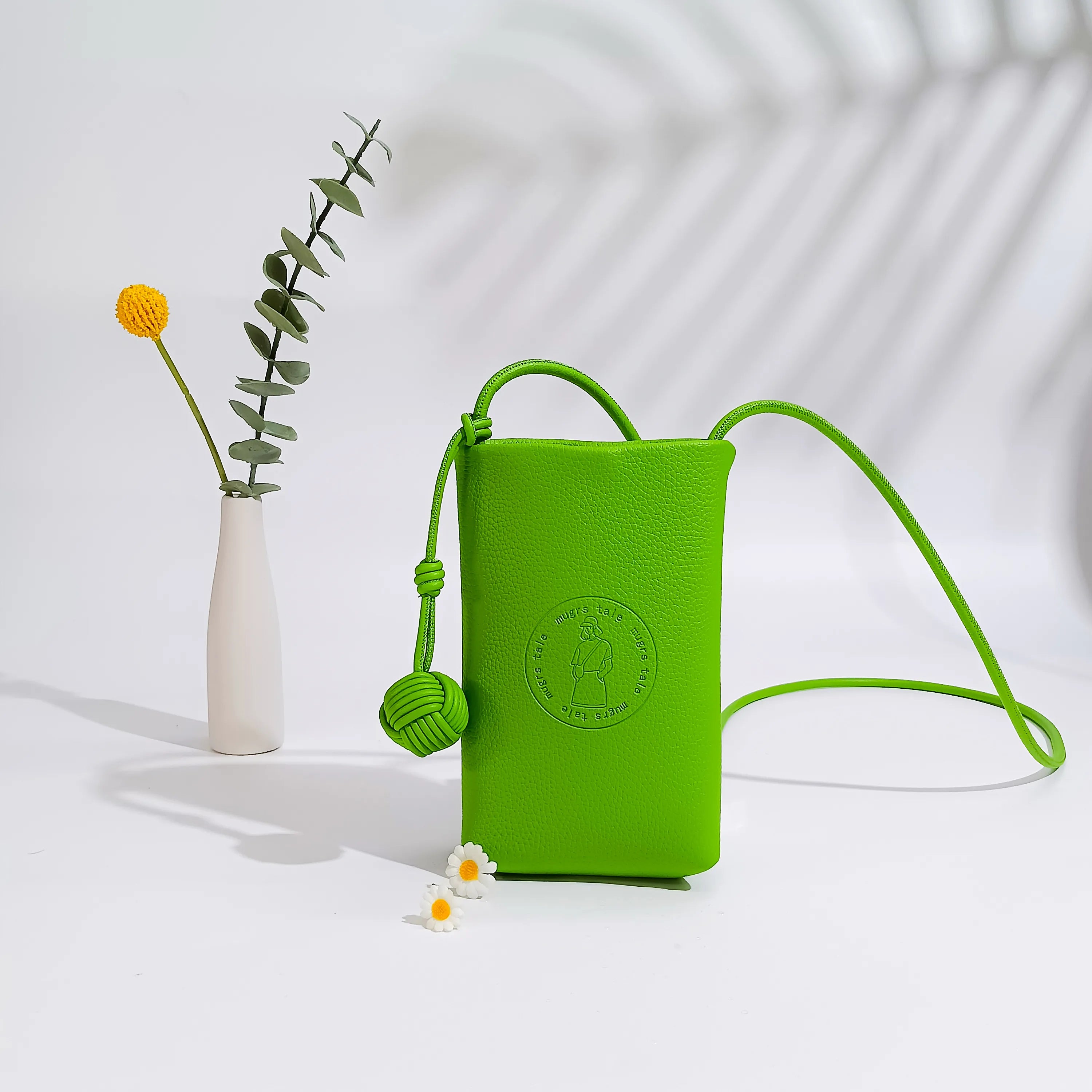 Mugrs™ Crossbody Bag, Cell Phone Crossbody Bag, Grass Green Color