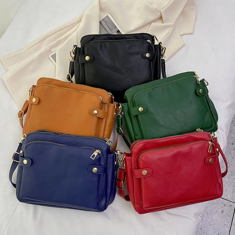 Mugrs™ Three Layer Vegan Leather Crossbody Bags, 5 Colors